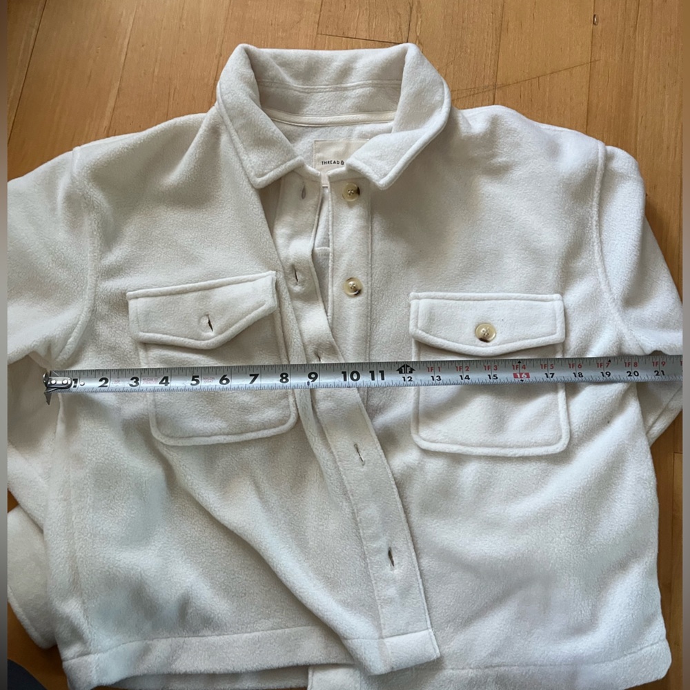 Thread & Supply Cream Button-Front Jacket - Picture 2 of 7